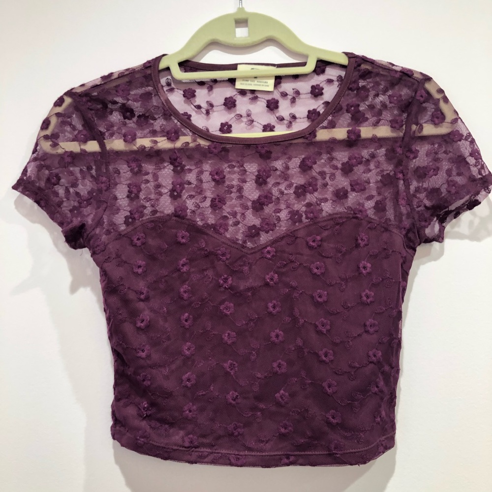 Urban Outfitters Floral Mesh Crop Top